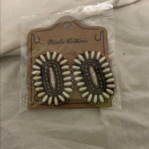 White and Brown Earrings